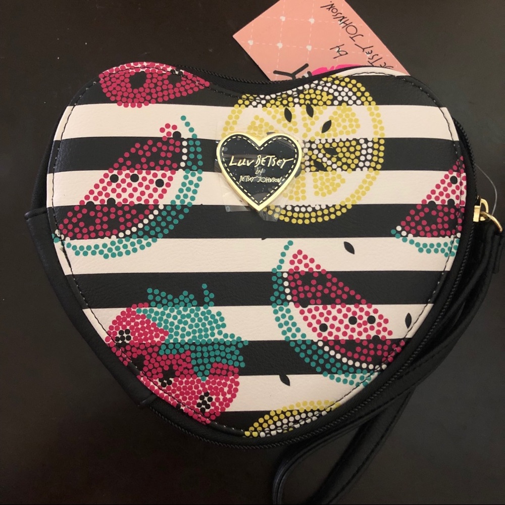 Luv Betsey Johnson Heart Stripes Fruit